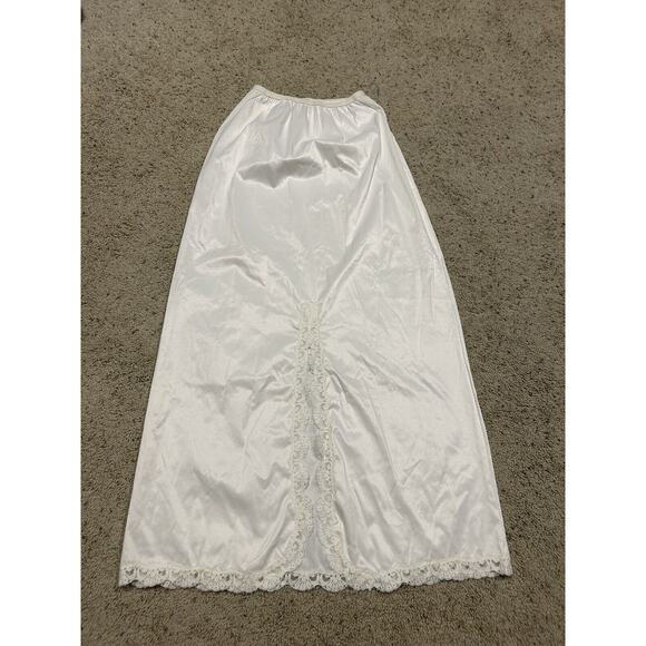 ShadowLine Other - Vtg 60s SHADOWLINE size S HALF SLIP Maxi 36" Long Lace Slit Pillow Tab WHITE H24